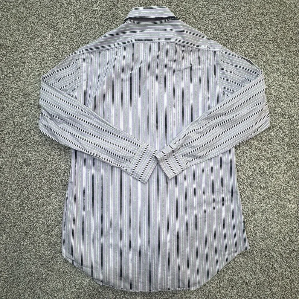 Polo Ralph Lauren Andrew‎ Men Dress Shirt Purple 15 32/33 Preppy Small Striped